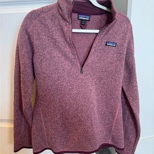 Patagonia Maroon and Pink Fleece Pullover -better sweater 1/4 pullover fleece